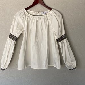 Elizabeth and James peasant top black embroidery